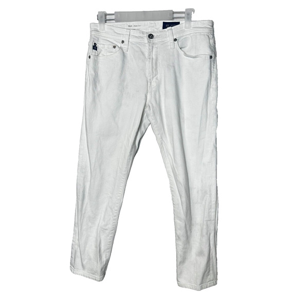 AG Adriano Goldschmied The Tellis Modern Slim Jeans 30x29 in White Stretch Denim - Picture 1 of 13